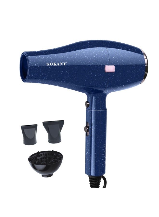 sokany SK-2227 Professional Ionic Hair Dryer 3000W with Diffuser & Concentrator Nozzle, Fast Drying, 2 Speeds & 2 Heat Settings, Hot & Cold Air, Lightweight Design with Hanging Loop, Suitable for Salon & Home Use, For All Hair Type - Image 1